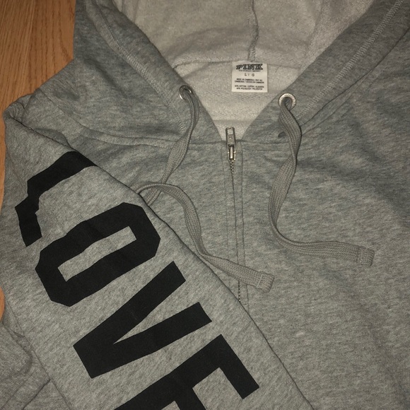 NWOT L LOVE PINK VICTORIAS SECRET LOGO HOODIE - Picture 3 of 3
